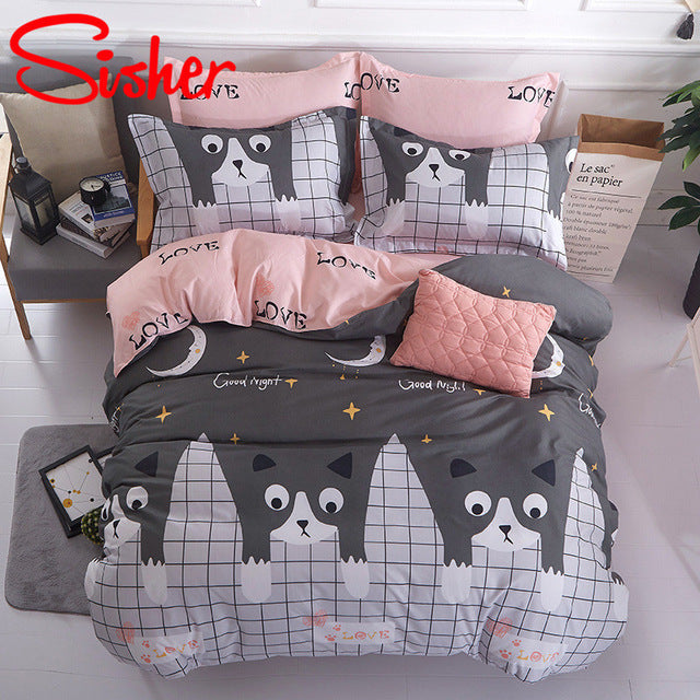 Sisher Simple Bedclothes Bedding Set With Pillowcase Duvet Cover Sets Bed  Linen Single Double Full King Size Covers No Bed Sheet