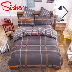 Sisher Simple Bedclothes Bedding Set With Pillowcase Duvet Cover Sets Bed  Linen Single Double Full King Size Covers No Bed Sheet